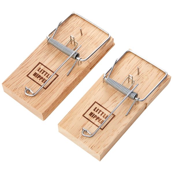 Pest Stop Little Nipper Mouse Trap - Wooden Traps For Indoors - Durable Reusable Snap Traps - Mice Trap For Rodent Control - Mousetraps For Home And Office - Pack Of 2