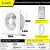 Remote Control Windows Wall Exhaust Fan Timing Function Bathroom Toilet Kitchen Air Ventilation 220V 4 6 8, 3.US - 8inch