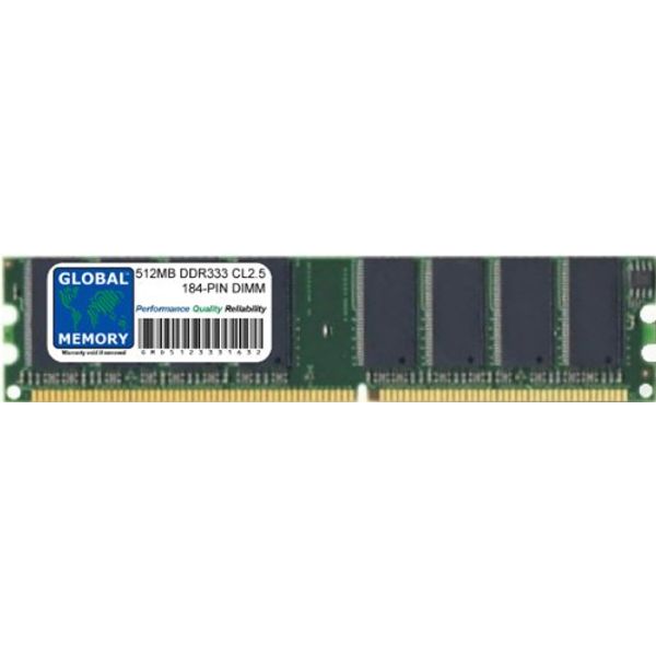 512MB DDR 333MHz PC2700 184-PIN DIMM MEMORY RAM COMPATIBLE WITH PC DESKTOPS/MOTHERBOARDS