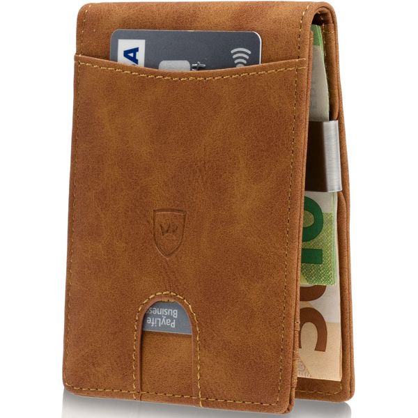 Kronenschein® Slim Wallet mit RFID Schutz I Geldbörse Herren & Damen klein I Portmonee mit Geldklammer I Mini Geldbeutel I Kartenetui I Karten Portemonnaie I Kreditkartenetui