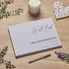 Personalised A4 Size Minimal Script Wedding Luxury Linen Guest Book Printed