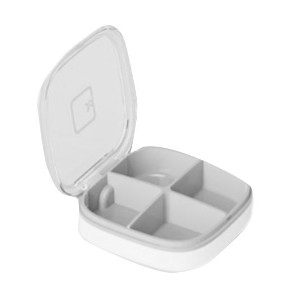 Miracle Magic portable pill case white + gray grid 4 compartments