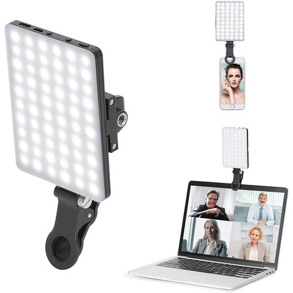 Newmowa 60 LED Video Light, 3200-5600K 3 Lighting Modes and Brightness 10 Levels Dimmable CRI95+ Portable Light for Phone, iPhone, Android, iPad, Laptop