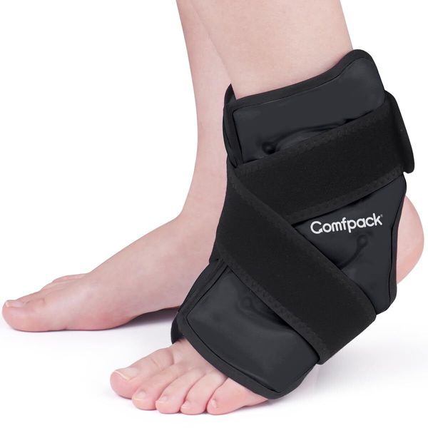 Ankle Ice Pack Wrap for Swelling Reusable Hot Cold Compression Gel Foot Ice Pac