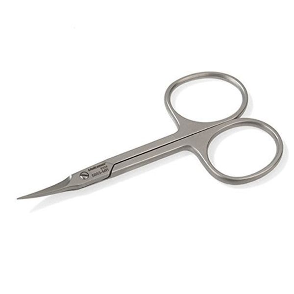 Curved extra pointed stainless steel cuticle scissors German cuticle remover by Malteser. Made in Solingen, Germany