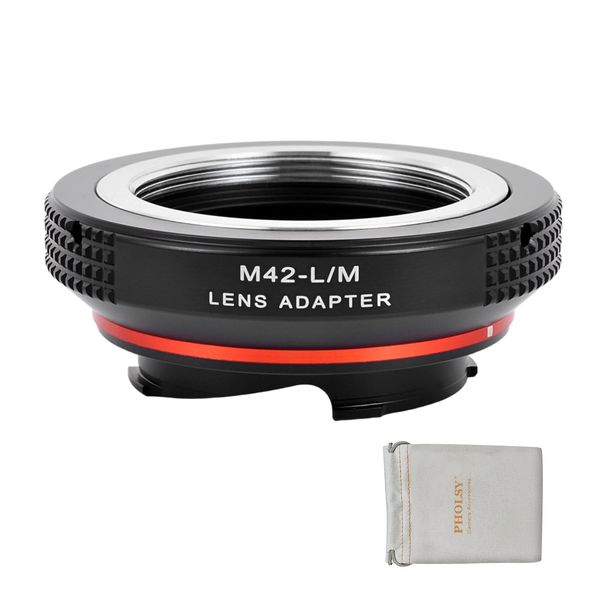 PHOLSY Lens Mount Adapter with 6-Bit Coding Compatible with M42 42mm Screw Lens to Leica M Mount Camera Body M42 to Leica M