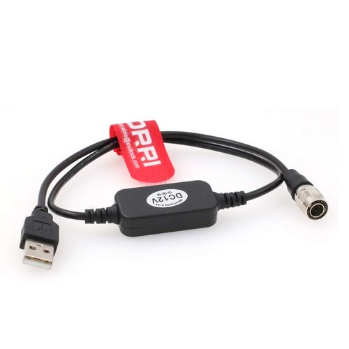 DRRI Regulated 12v 4pin Male Hirose to USB Power Cable for Zoom F4/F8 Sound Devices 68, MacBook air M1