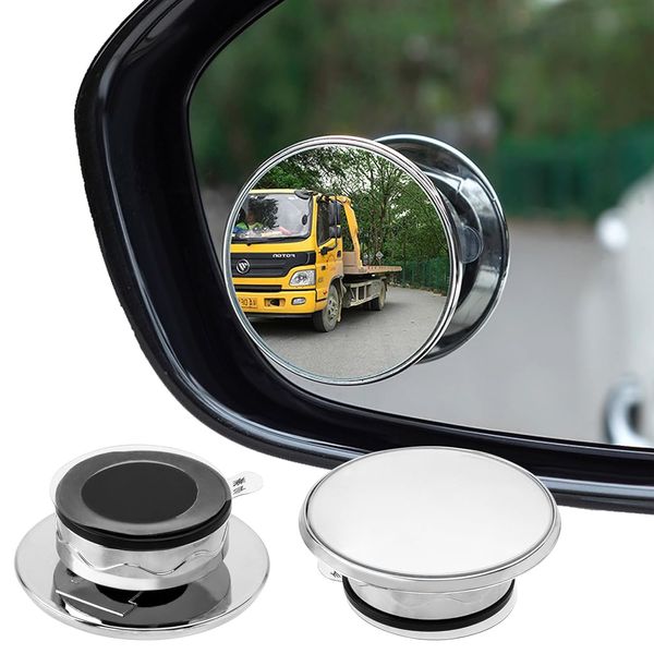 Bestgle 2 Pcs Blind Spot Mirror for Cars with Suction Cup, 360° Rotate Round Adjustable Convex Blindspot Rear View Mirror for Car SUV Trucks Traffic Safety