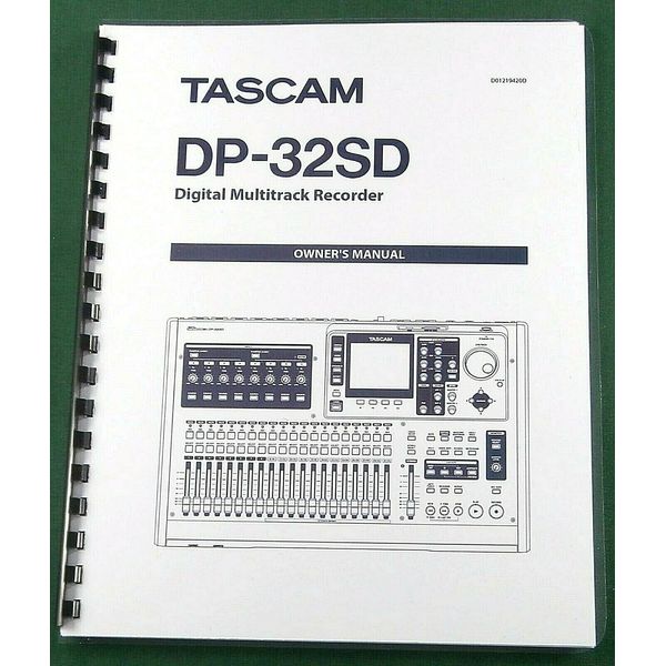Tascam DP-32SD Owner's Manual: Full Color & Protective Covers!