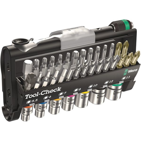 Wera Tool-Check 1 SB Zyklop Mini bit-ratchet, screwdriver, bits & socket set, 38pc, 05073220001