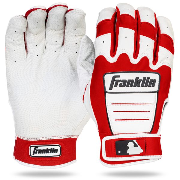 Franklin Sports MLB CFX Pro Baseball Batting Gloves - Red/Pearl - Adult Small