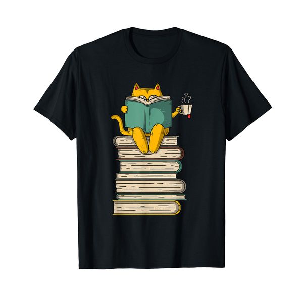 Reading Cat - Funny Book & Tea Lover Gift T-Shirt