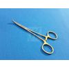 AUTOCLAVABLE GOLD HANDLE PASSIVATED MOSQUITO HEMOSTAT LOCKING FORCEPS 5" CURVED