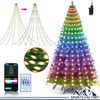Christmas Tree Lights Waterfall Waterproof Outdoor Fairy Smart String Ring Decor