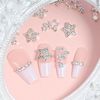 Title: Contains 30 star design nail parts. 3D rhinestone art perfect for acrylic nails. (silver)