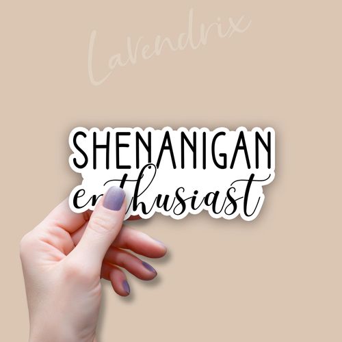 (3pcs) Shenanigan Enthusiast Sticker Funny Saying Sarcastic Quotes Inspirational Phrase Vinyl Decal Gift Stickers for Tumbler Laptop Tablet Water Bottles Books Phone - Size 3x1.4