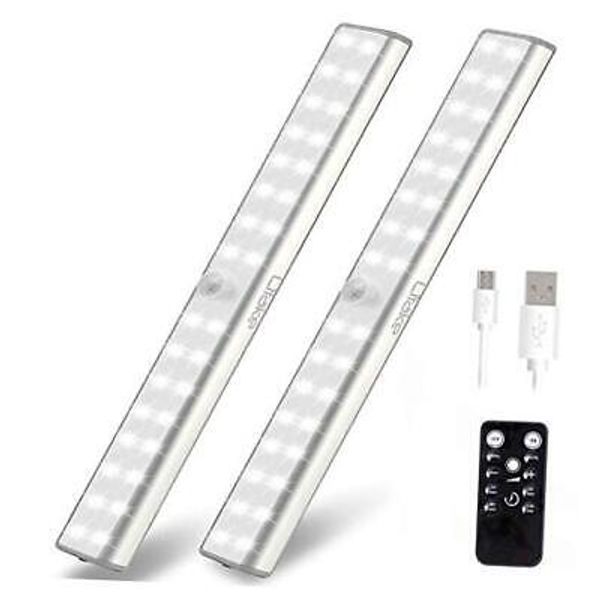 Under Cabinet Lighting Rechargeable,32 LED Wireless LED Closet Lights 2 Packs