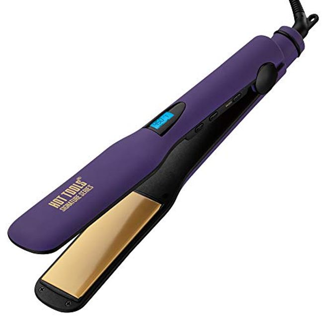 Hot Tools Pro Signature 1-1/2 Ceramic Digital Hair Flat Iron, Purple 