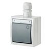 asvendo Elektro Surface-Mounted Series/Sockets/Switches/Button/Blind Button/Bell Button/Light Grey/IP65/Waterproof, Suitable for Wet Rooms (1-Way Socket)