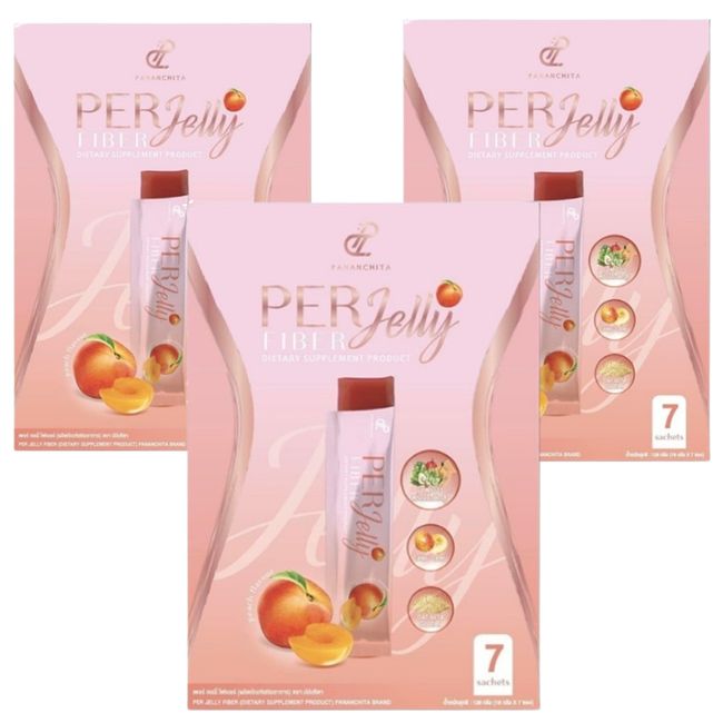 Fiber Sticks PerJelly Weight Control Detox Slim Chewing Peach 7 Sachets x 3