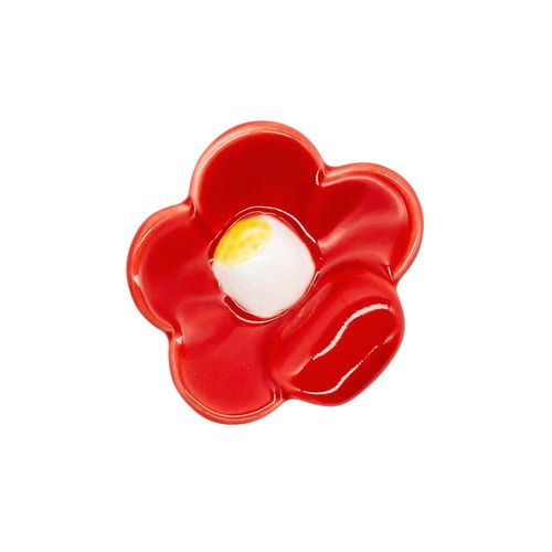 Arita Ware 476324 Misori Kitagawa Kiln Chopsticks Holder, Approx. 2.4 x 2.0 inches (6 x 5 cm), Camellia, Red, Made in Japan