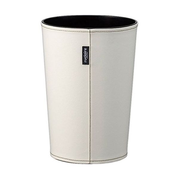 Asbel Leather Trash Can S "Leclerc Collection" 6L Ivory