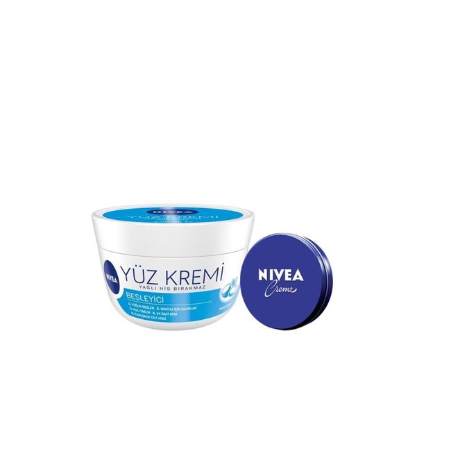 NIVEA Besleyici Yüz Kremi, Makyaj Bazı, 24 Saat Nemlendirici 100ml ve NIVEA Creme 30ml