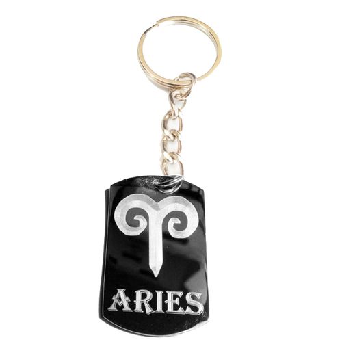 Celtic Zodiac Signs Sign Aries RAM Symbol - Metal Ring Key Chain Keychain
