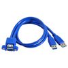 chenyang USB 3.0 Front Panel Header 2 Male to 2 Female Extension Cable 0.5M with Panel Mount Screw