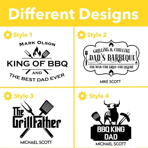 Custom Grillfather Cutting Board, BBQ King Personalized Cutting Boards for Dad, Father's Day BBQ & Grill Chopping Blocks, Kitchen Gifts for Dad