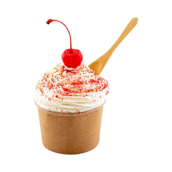 Coppetta 4 Ounce Ice Cream Cups, 200 Leak-Resistant Treat Cups - Rolled Rim, Safe For Hot And Cold Foods, Natural Kraft Paper Disposable Chili Bowls, Recyclable, Lids Sold Separately - Restaurantware