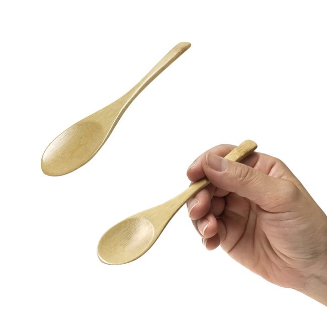 (Quality Cutlery Dedicated to Chawanmushi) Wooden Spoon, Natural Wood, Lightweight, Durable, Natural Material, Sao Wood, Astragalus, Smooth, Mouthfeel (Set of 2)