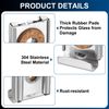 sourcing map 4Pcs Spring Loaded Mirror Hanger Clips, Frameless Mirror Holder Mount Bracket Hardware Kit with Screw for Wall Mounting, Silver