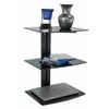 Mount-It! Floating Wall Mounted AV Entertainment Shelf | 3 Black Tempered Glass