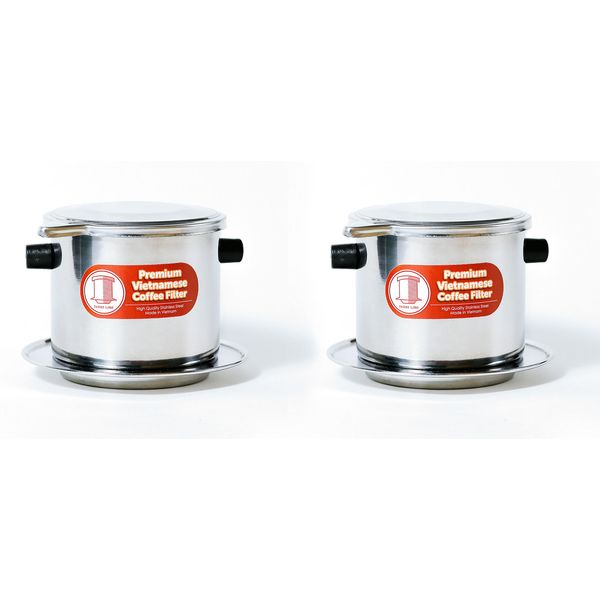 2 Pack Vietnamese Coffee Filter Brewer. Great for travel and camping, 11oz large, Gravity Insert