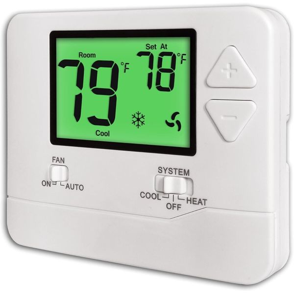 Accurate Temperature Control Thermostat with Low Battery Indicator & Backlight