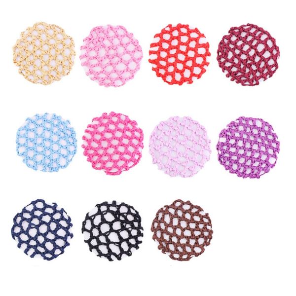 Cafurty 11pcs Women Girl Bun Cover Hair Net Ballet Dance Skating Chic Crochet (Random Color)