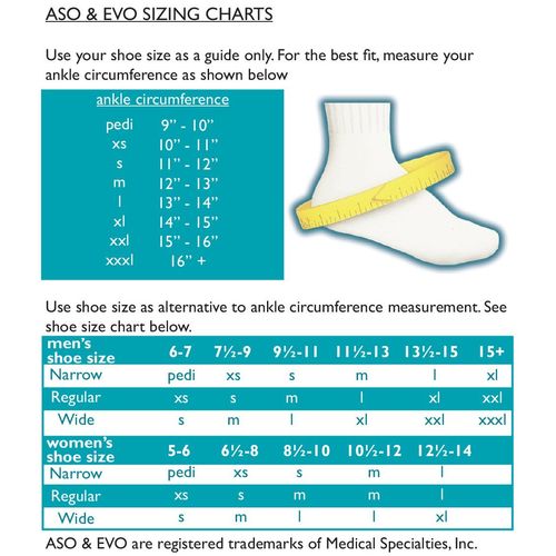 Med Spec ASO Ankle Stabilizer, White, Small