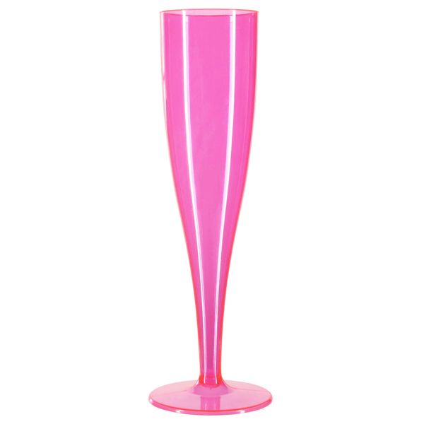 Product Pro 50 x Pink Plastic Prosecco Flutes - 175ml Capacity