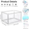 3 Packs Plastic Stackable Storage Drawers,  Clear Storage Bins Organizer with Pu