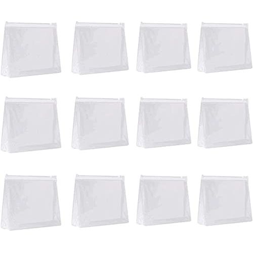 Mini Small PVC Transparent Plastic Cosmetic Organizer Bag Pouch with Zipper Closure for Vacation Travel, Bathroom and Organizing Waterproof Makeup Bag