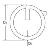Split Cotter Ring - O/D 11mm x 1.0mm C/S - A4 (Marine Grade) Stainless - 10 Pack
