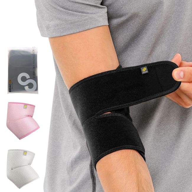 BRACOO Elbow Support, Reversible Neoprene Support Brace for Joint, Arthritis Pain Relief, Tendonitis, Sports Injury Recovery, ES10, Black, 1 Count  