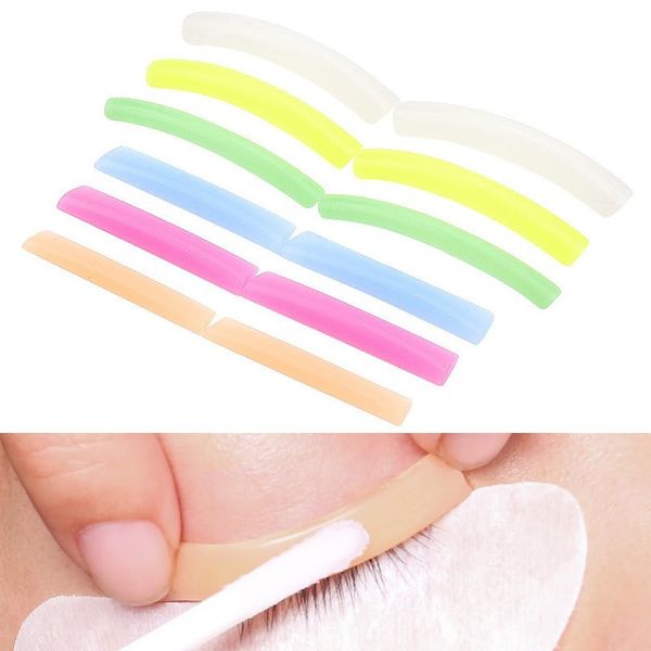 LOYELEY Eyelash Pads Eyelash Extensions Set of 6 Shield Pads Eyelash Perm Pads Lift Silicone Pads Silicone Material Eye Makeup Reusable Multicolor