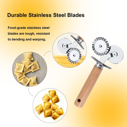 Pastry Double Cutter Wheel,Dual-Head Baking Tool for Home and Kitchen Use,Ravioli Cutter