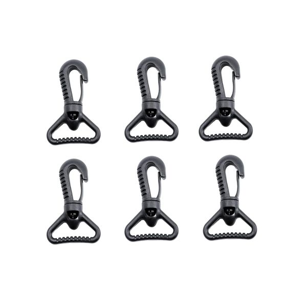 BAIWOAK Kunststoff Snap Hooks,Kunststoff Swivel Snaphook Push Gate Clip Rotary Snaphook Drehen Klaue Snap Clip Schnalle Verschluss Haken für Gurt, Schwarz, 25mm/32mm/38mm/50mm