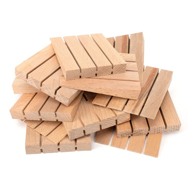 JCP Hardwood Wooden Wedges Wood Shims - Fence Panel Wedges - 12 x Blocks of 4 (48 Wood Wedges in Total)