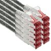 1aTTack.de - 10x 1m CAT6 patch cable S/FTP PIMF shielding CAT.6 RJ45 network cable Ethernet cable DSL LAN router switch modem patch panel - transparent - 10 pieces
