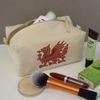 'Welsh Red Dragon' Canvas Wash Bag/Makeup Case (CS00039583)