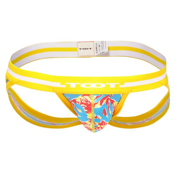 Toot YB25L400 Men's Underwear Tiger Scratches Jock Strap, yellow